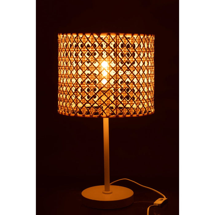 J-Line Tafellamp Roma bamboe metaal naturel/wit-Tafellampen-J-Line