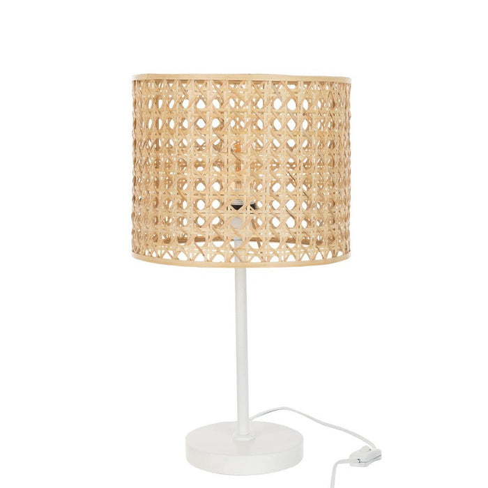 J-Line Tafellamp Roma bamboe metaal naturel/wit-Tafellampen-J-Line