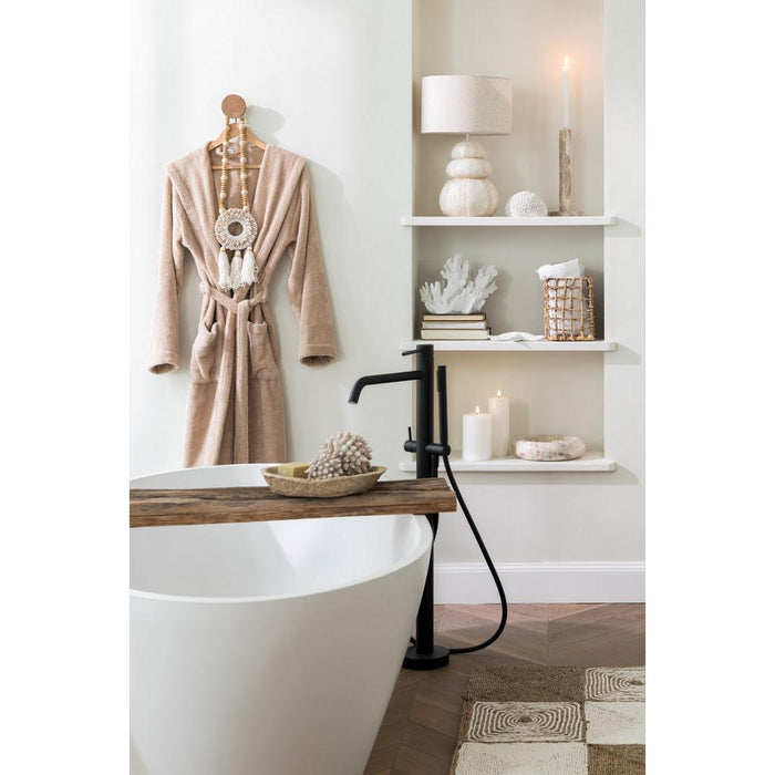 J-Line Tapijt Vierkanten geweven touw plastiek wit/naturel-Vloerkleden-J-Line