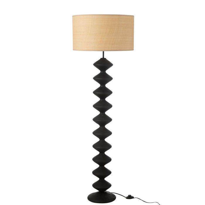 J-Line Vloerlamp Rups populierenhout zwart/naturel-Vloerlampen-J-Line