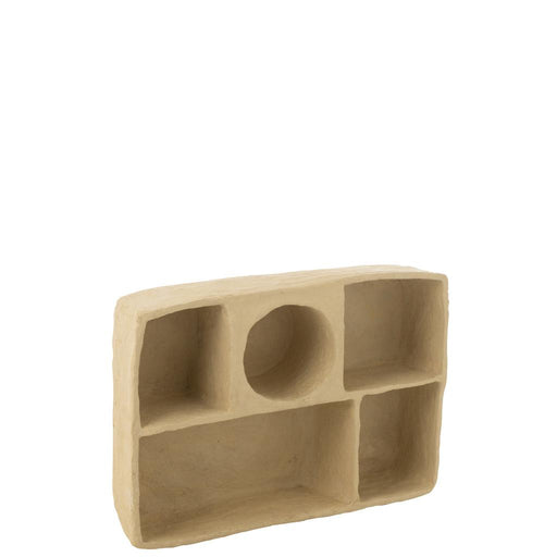 J-Line Wandrek Flint papier mache naturel large-Wandplanken-J-Line