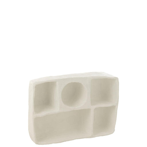 J-Line Wandrek Flint papier mache wit large-Wandplanken-J-Line