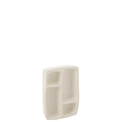 J-Line Wandrek Flint papier mache wit small-Wandplanken-J-Line