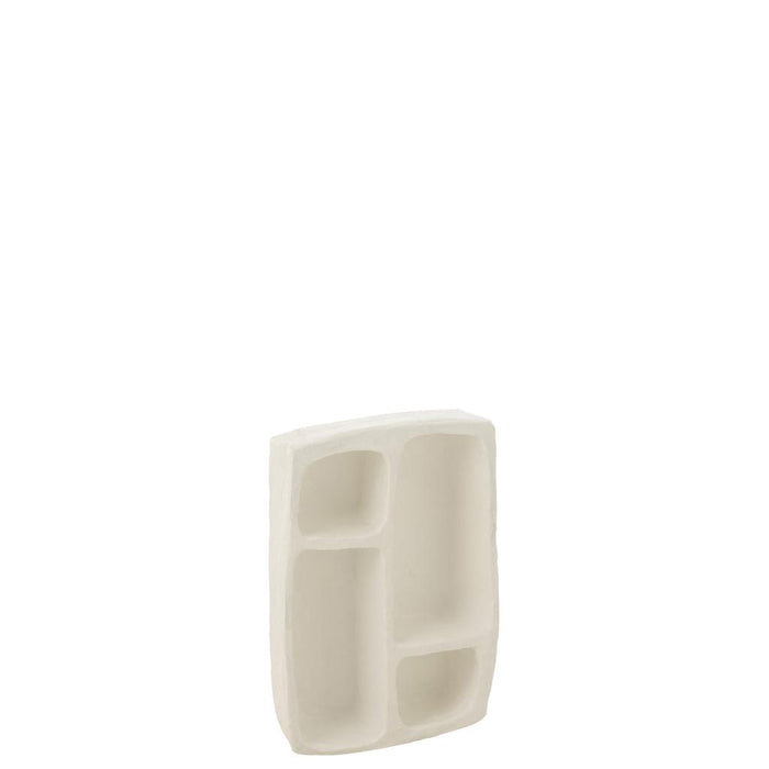 J-Line Wandrek Flint papier mache wit small-Wandplanken-J-Line