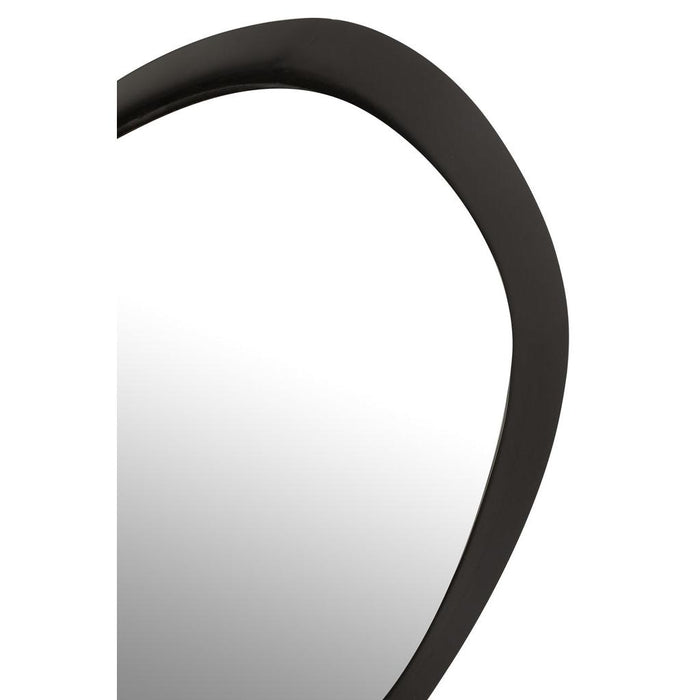 J-Line Wandspiegel Rond metaal/glas zwart small-Spiegels-J-Line