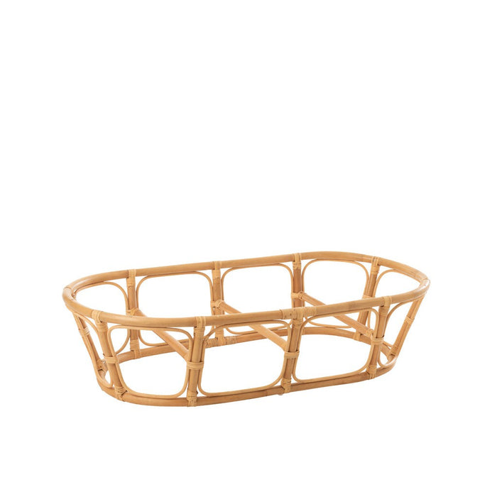 J-Line Zetel Roni met kussen rotan naturel/wit-1-Zitsbanken-J-Line