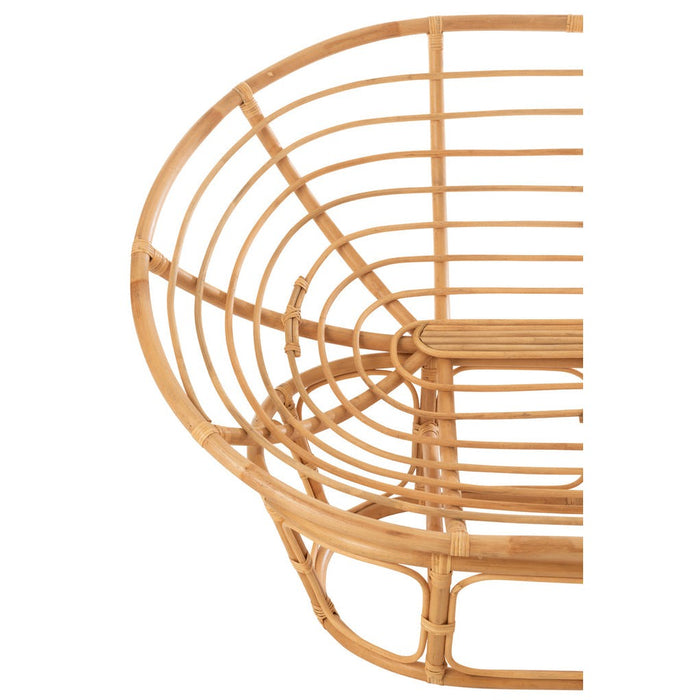 J-Line Zetel Roni met kussen rotan naturel/wit-1-Zitsbanken-J-Line