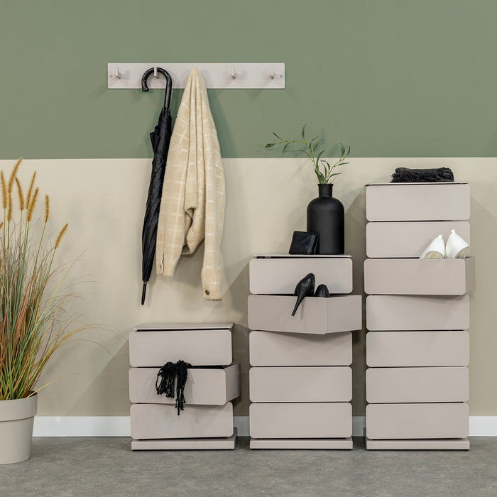 JOEY 7 Ladekast | Silky Taupe | Staal | 37x26x98.5-Ladenkasten-Spinder