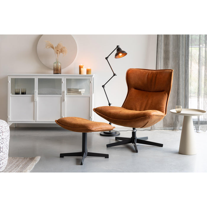 John Hocker Cognac PU-Leder Bruin 40x60 cm-Hockers-Creating Home