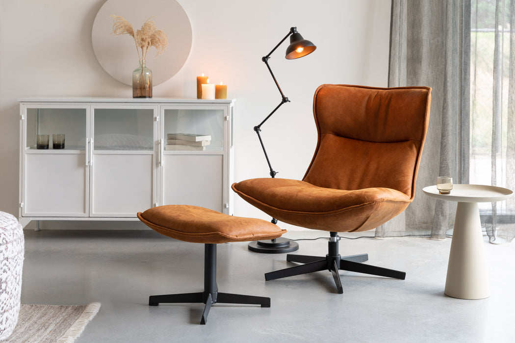 John Hocker Cognac PU-Leder Bruin 40x60 cm-Hockers-Creating Home