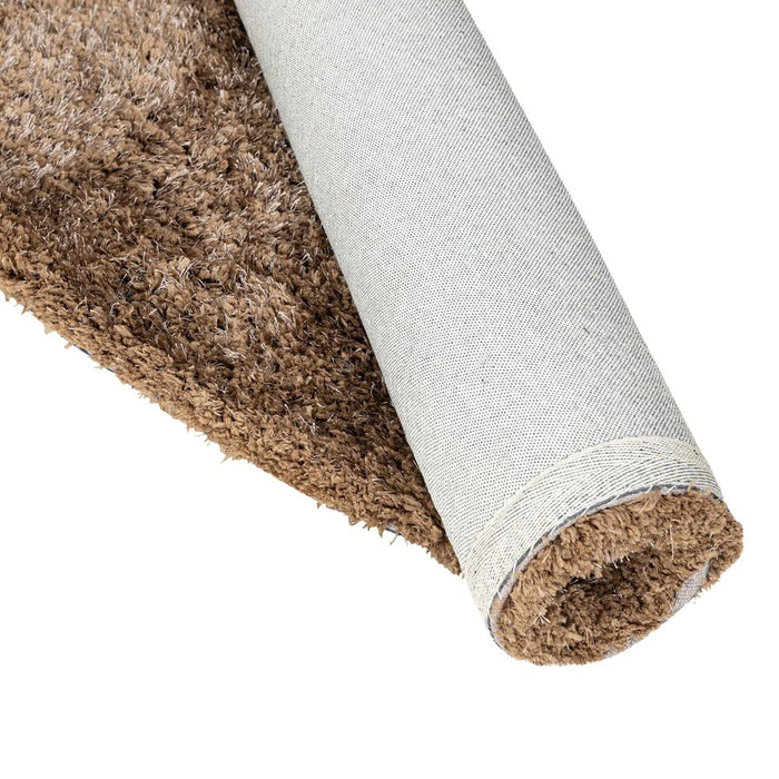 Jups Bruin Stof Handwoven Tapijt Rond M-Ronde vloerkleden-PTMD