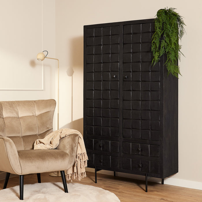 Kabinet Brandy Black | 2 deuren 4 lades-Bergkasten-Starfurn