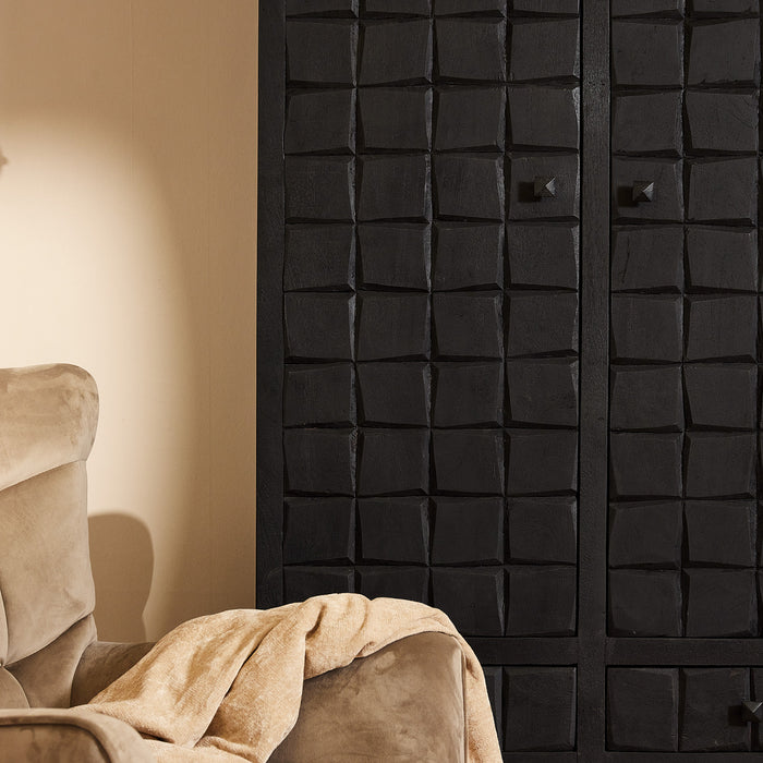Kabinet Brandy Black | 2 deuren 4 lades-Bergkasten-Starfurn