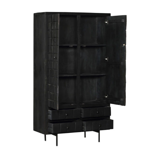 Kabinet Brandy Black | 2 deuren 4 lades-Bergkasten-Starfurn