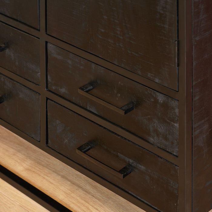 Kabinet Denver Black | Mangohout en staal | 90 cm-Bergkasten-Starfurn