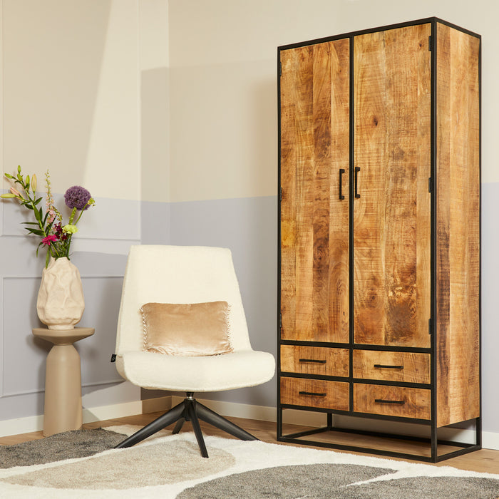 Kabinet Denver | Mangohout en staal | 90 cm-Bergkasten-Starfurn