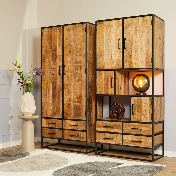 Kabinet Denver | Mangohout en staal | 90 cm-Bergkasten-Starfurn