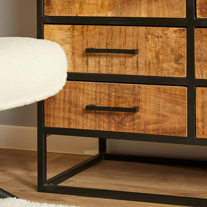 Kabinet Denver | Mangohout en staal | 90 cm-Bergkasten-Starfurn