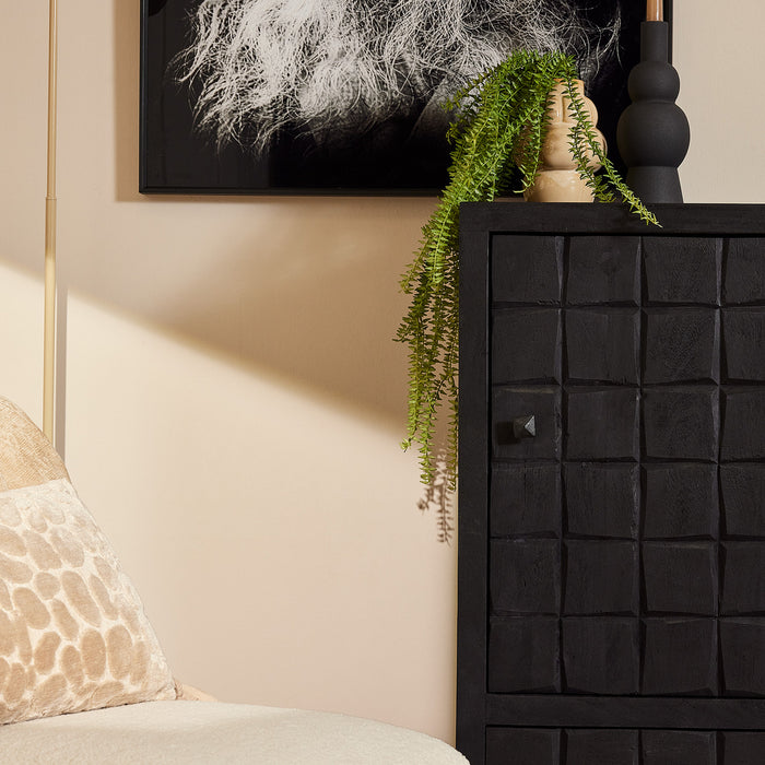 Kabinet Kast Brandy Black | 1 deur 1 lade-Bergkasten-Starfurn