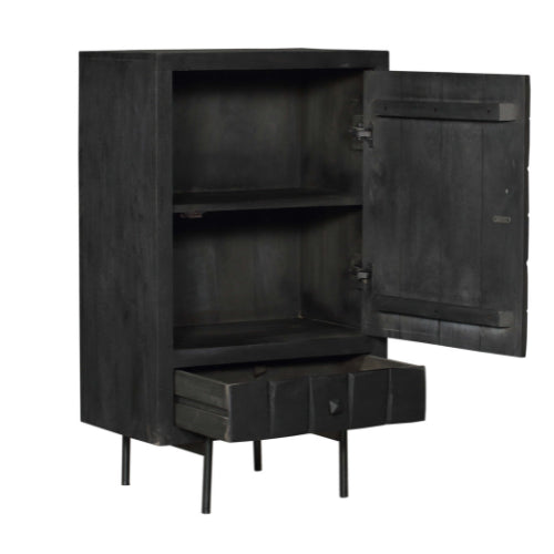 Kabinet Kast Brandy Black | 1 deur 1 lade-Bergkasten-Starfurn