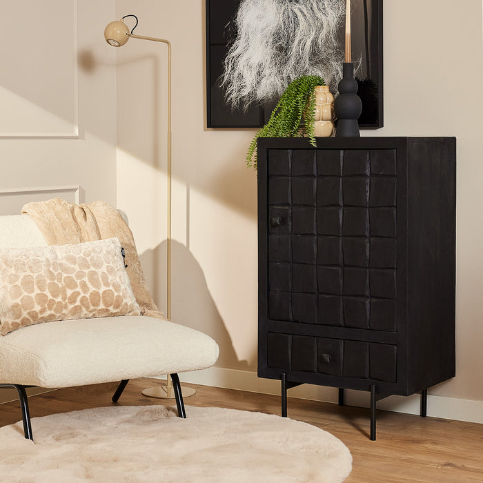 Kabinet Kast Brandy Black | 1 deur 1 lade-Bergkasten-Starfurn