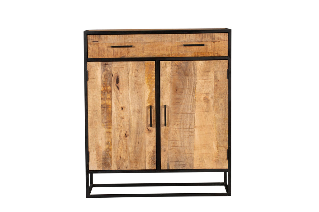 Kabinet kast Denver | Mangohout en staal | 100 cm-Bergkasten-Starfurn