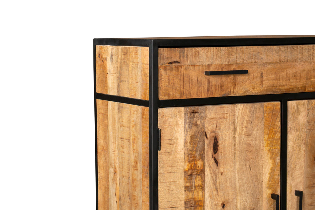 Kabinet kast Denver | Mangohout en staal | 100 cm-Bergkasten-Starfurn