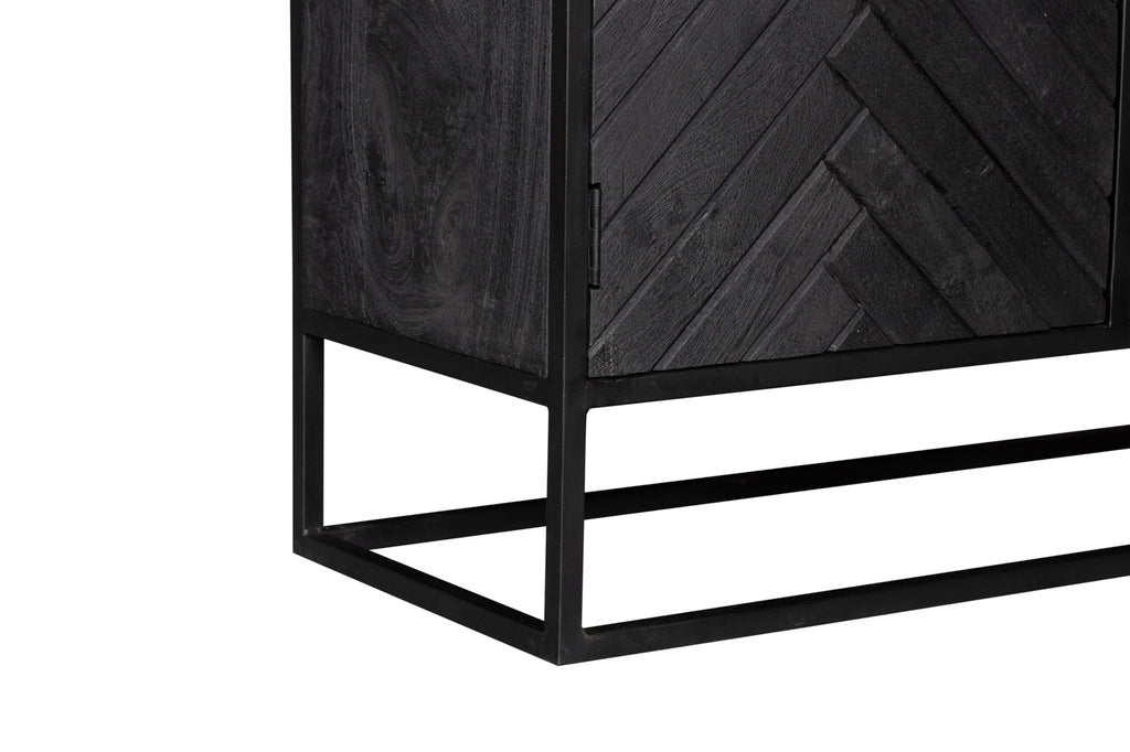Kabinet kast New York | Mangohout en staal | 100 cm-Bergkasten-Starfurn