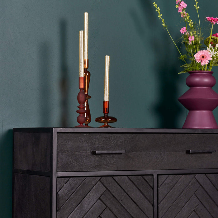 Kabinet kast New York | Mangohout en staal | 100 cm-Bergkasten-Starfurn