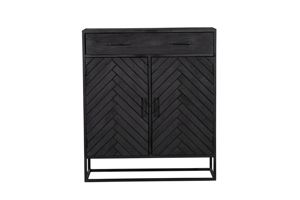 Kabinet kast New York | Mangohout en staal | 100 cm-Bergkasten-Starfurn