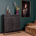 Kabinet kast New York | Mangohout en staal | 100 cm-Bergkasten-Starfurn