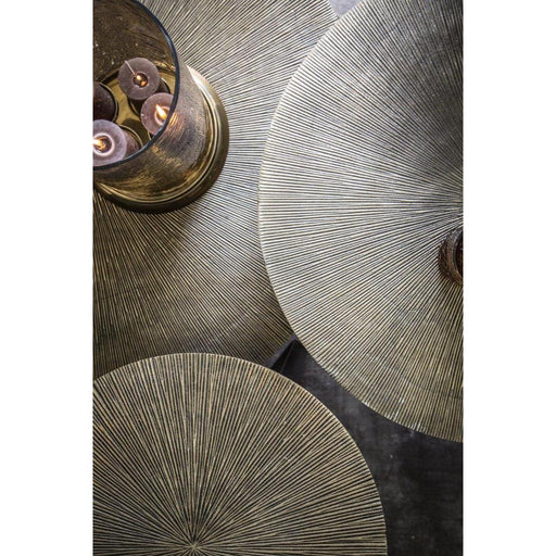 Kae Goud Alu Zwart IJzer Rond Salontafel S-Salontafels-PTMD