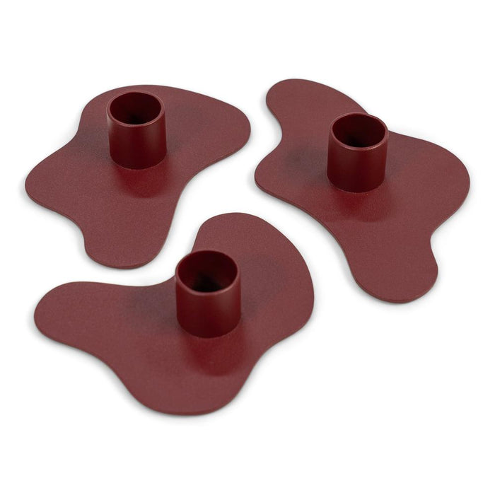 Kandelaar MELT Staal Burgundy 20x20x2.8cm Spinder Design-Kaarsenhouders-Spinder