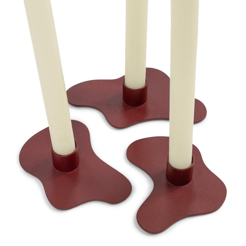 Kandelaar MELT Staal Burgundy 20x20x2.8cm Spinder Design-Kaarsenhouders-Spinder