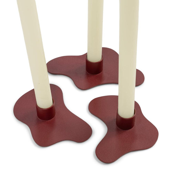 Kandelaar MELT Staal Burgundy 20x20x2.8cm Spinder Design-Kaarsenhouders-Spinder