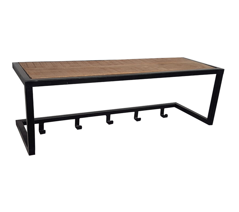 Kapstok Brix Kapstok Mangohout Zwart 26 cm 26x75x35 cm-Kapstokken-Livingfurn