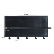 Kapstok Brix Kapstok Mangohout Zwart 70 cm 70x17x32 cm 13779-Kapstokken-Livingfurn