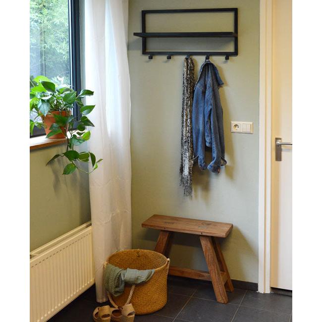 Kapstok Brix Kapstok Mangohout Zwart 70 cm 70x17x32 cm 13782-Kapstokken-Livingfurn