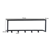 Kapstok Brix Kapstok Mangohout Zwart 78 cm 78x25x25 cm-Kapstokken-Livingfurn