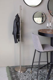 Kapstok Hooked Satin Nickel Metaal Zilver Ø31x172 cm-Kapstokken-Creating Home