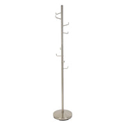 Kapstok Hooked Satin Nickel Metaal Zilver Ø31x172 cm-Kapstokken-Creating Home