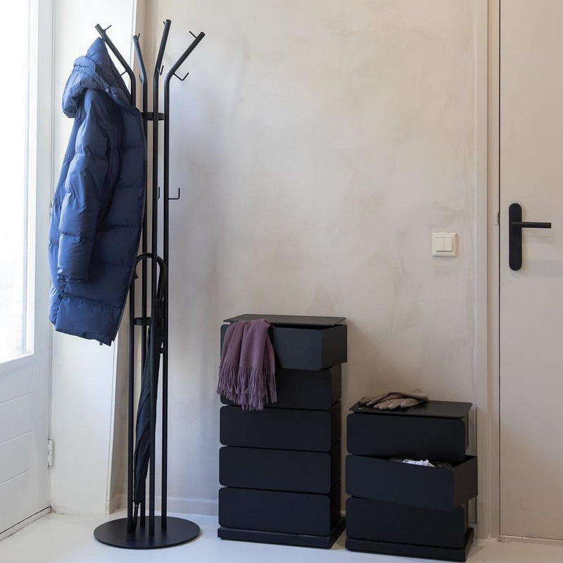 Kapstok JESSY Zwart 40x40x170cm Spinder Design GV070-22-Kapstokken-Spinder
