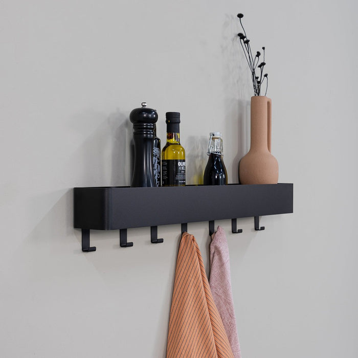 Kapstok MULTI 7 Zwart 72x10x13cm Spinder Design-Kapstokken-Spinder