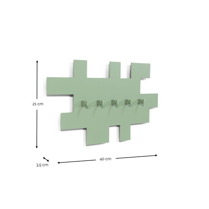 Kapstok TETROMINO Dusty Green 40x3.5x21.5cm Spinder Design-Kapstokken-Spinder