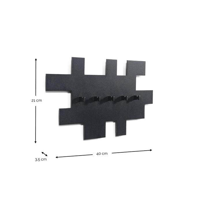 Kapstok TETROMINO Zwart 40x3.5x20.5cm Spinder Design-Kapstokken-Spinder
