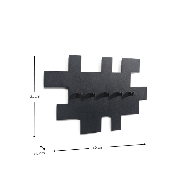 Kapstok TETROMINO Zwart 40x3.5x20.5cm Spinder Design-Kapstokken-Spinder
