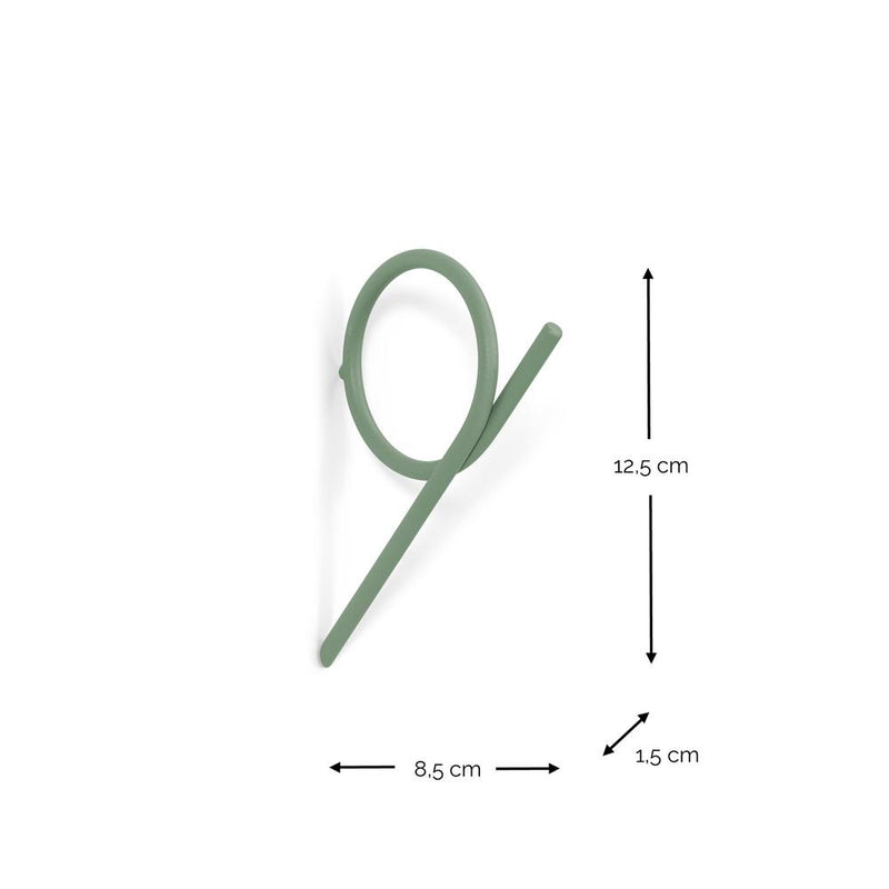 Kapstok TUBA S Dusty Green 1.5x8.3x12.5cm Spinder Design-Kapstokken-Spinder
