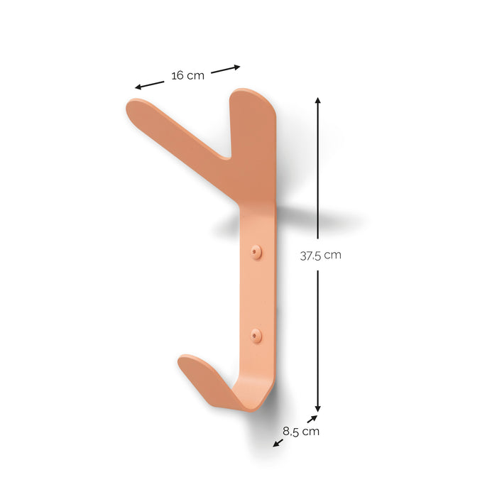 Kapstok Wandhaak FRONDO Staal Clay Terra 16x8.5x37.5cm Spinder-Kapstokken-Spinder