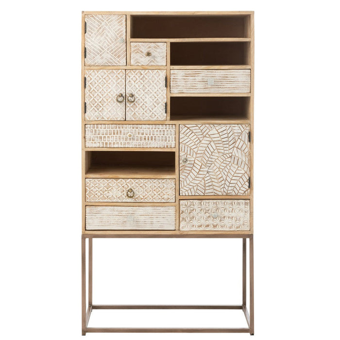 Kast 10 Lades Motives Hout Beige-Opbergkasten-J-Line