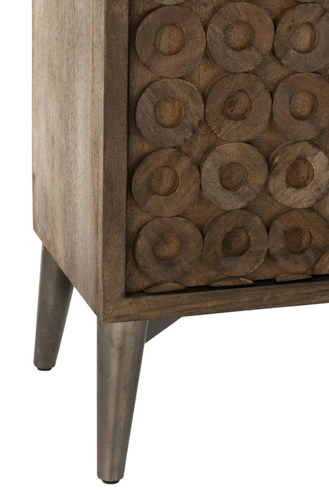 Kast 2 deuren mangohout/mdf bruin-Opbergkasten-J-Line
